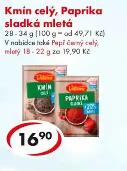 CBA Vitana Kmín celý, Paprika sladká mletá nabídka