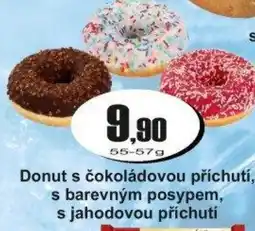 Adam Donut s čokoládovou příchutí, s barevným posypem, s jahodovou příchutí nabídka
