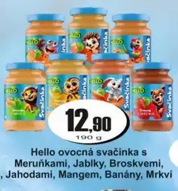 Adam HELLO ovocná svačinka s Meruňkami, Jablky, Broskvemi, Jahodami, Mangem, Banány, Mrkví nabídka