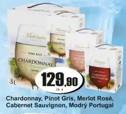 Adam Chardonnay, Pinot Gris, Merlot Rosé, Cabernet Sauvignon, Modrý Portugal nabídka