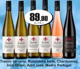 Adam Tramín červený, Rulandské šedé, Chardonnay, Irsai Oliver, Adré rosé, Modrý Portugal nabídka