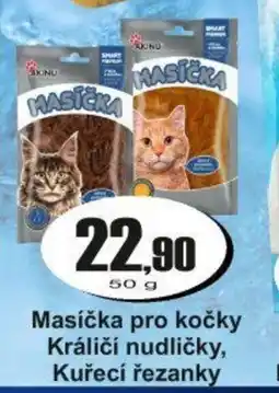 Adam AKINU Masíčka pro kočky Králičí nudličky, Kuřecí řezanky nabídka
