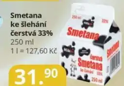 Potraviny CZ Smetana ke šlehání čerstvá 33% nabídka