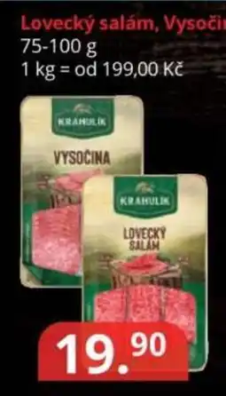 Potraviny CZ KRAHULIK Lovecký salám, Vysočina nabídka