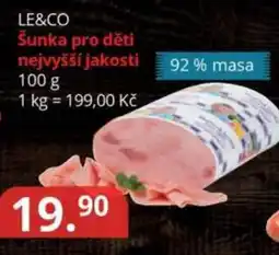 Potraviny CZ LE&CO Šunka pro děti nejvyšší jakosti nabídka