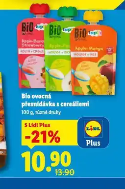 Lidl Bio ovocná přesnídávka s cereálie nabídka