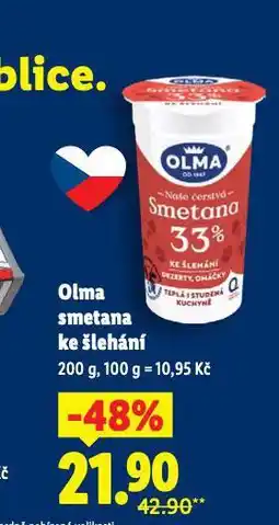 Lidl Olma smetana ke šlehání nabídka