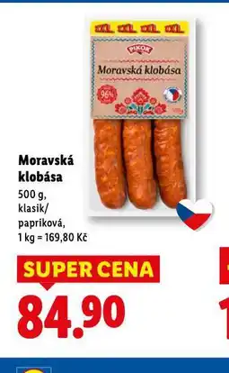 Lidl Moravská klobása nabídka