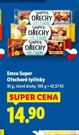 Lidl Emco suoer ořechové tyčinky nabídka