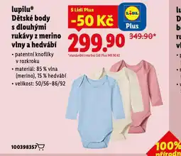 Lidl Dětské body s dlouhými rukávy z merino vlny a hedvábí nabídka