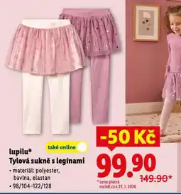 Lidl Tylová sukně s legínami nabídka