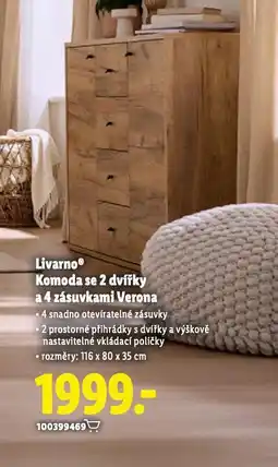 Lidl Komoda se 2 dvířky a 4 zásuvkami nabídka