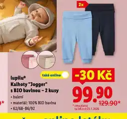 Lidl Kalhoty jogger s bio bavlnou nabídka
