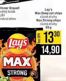 Jip Lay's Max Deep cut chips různé druhy Max Strong chips různé druhy nabídka
