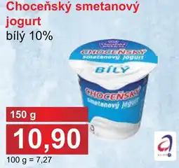 PLUS JIP Choceňský smetanový jogurt bílý 10% nabídka