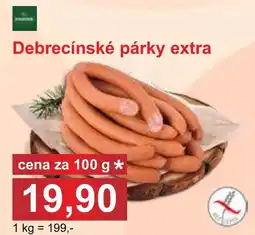 PLUS JIP Debrecínské párky extra nabídka