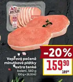 Billa Vepřová pečeně minutkové plátky extra tenké balení nabídka