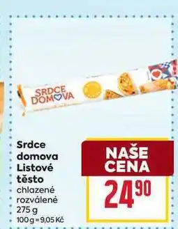 Billa Srdce domova Listové těsto chlazené rozválené nabídka