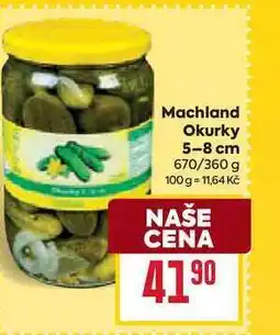 Billa Machland Okurky 5-8 cm 670/360 g nabídka