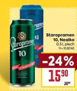 Billa Staropramen 10 0,5l, plech nabídka