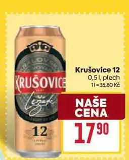 Billa Krušovice 12 0,51, plech nabídka