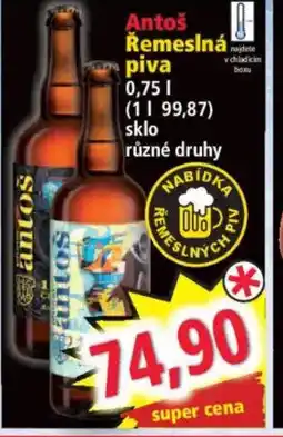 Norma Antoš Řemeslná piva nabídka