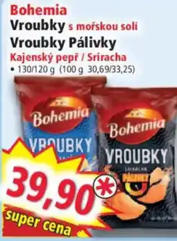 Norma Bohemia Vroubky s mořskou soli Vroubky Pálivky Kajenský pepř / Sriracha nabídka