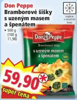 Norma Don Peppe Bramborové šišky s uzeným masem a špenátem nabídka