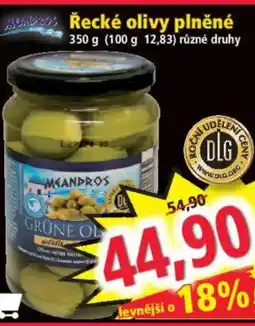 Norma Řecké olivy plněné nabídka