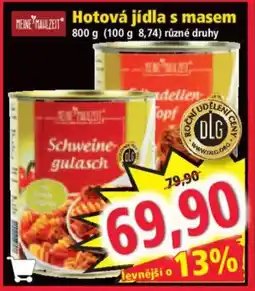 Norma Hotová jídla s masem nabídka