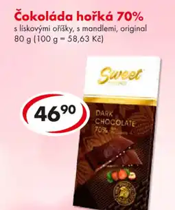 CBA Čokoláda hořká 70% nabídka