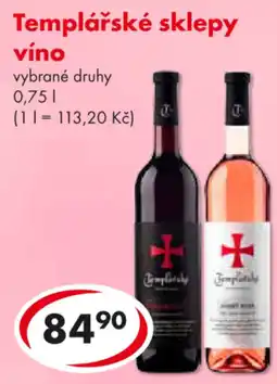 CBA Templářské sklepy víno nabídka