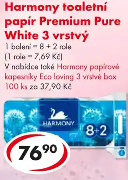 CBA Harmony toaletní papír Premium Pure White 3 vrstvý nabídka