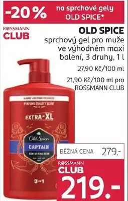 Rossmann OLD SPICE sprchový gel pro muže ve výhodném maxi nabídka