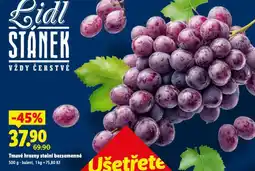 Lidl Tmavé hrozny stolní bezsemenné nabídka