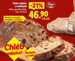 Lidl Chléb s jablky a rozinkami nabídka