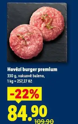 Lidl Hovězí burger premium nabídka