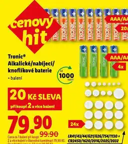 Lidl Alkalické baterie nabídka