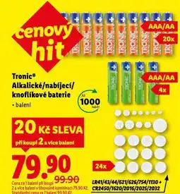 Lidl Knoflíkové baterie nabídka