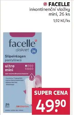 Rossmann FACELLE inkontinenční vložky mini nabídka