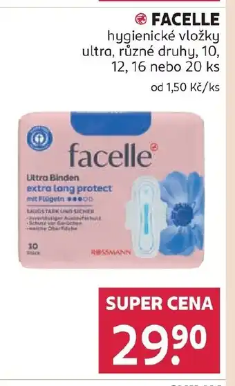 Rossmann FACELLE hygienické vložky ultra nabídka