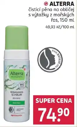 Rossmann ALTERRA čisticí pěna na obličej nabídka