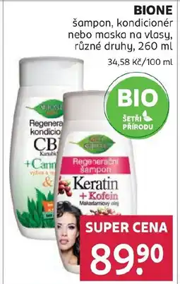 Rossmann BIONE šampon, kondicionér nebo maska na vlasy nabídka