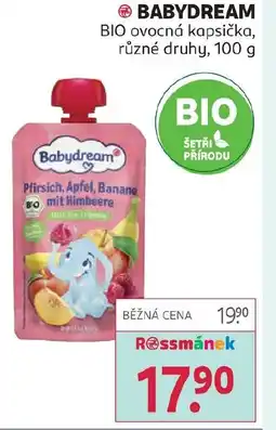Rossmann BABYDREAM BIO ovocná kapsička nabídka