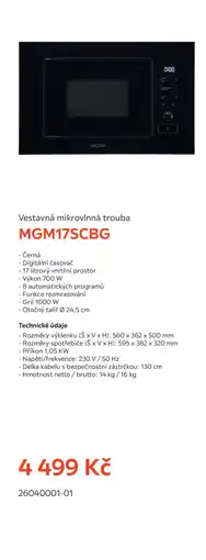 Möbelix Vestavná mikrovlnná trouba MGM17SCBG nabídka