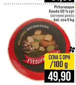 Jip Pittoresque Gouda 50% sýr červené pesto bal cca 5 kg 100g nabídka