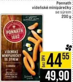 Jip Ponnath vídeňské minipárečky se sýrem nabídka