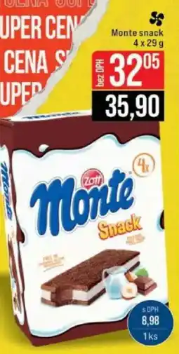 Jip Monte snack nabídka