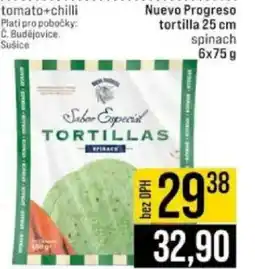 Jip Nuevo Progreso tortilla 25 cm spinach nabídka