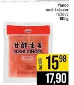 Jip Yanco sushi zázvor růžový nabídka